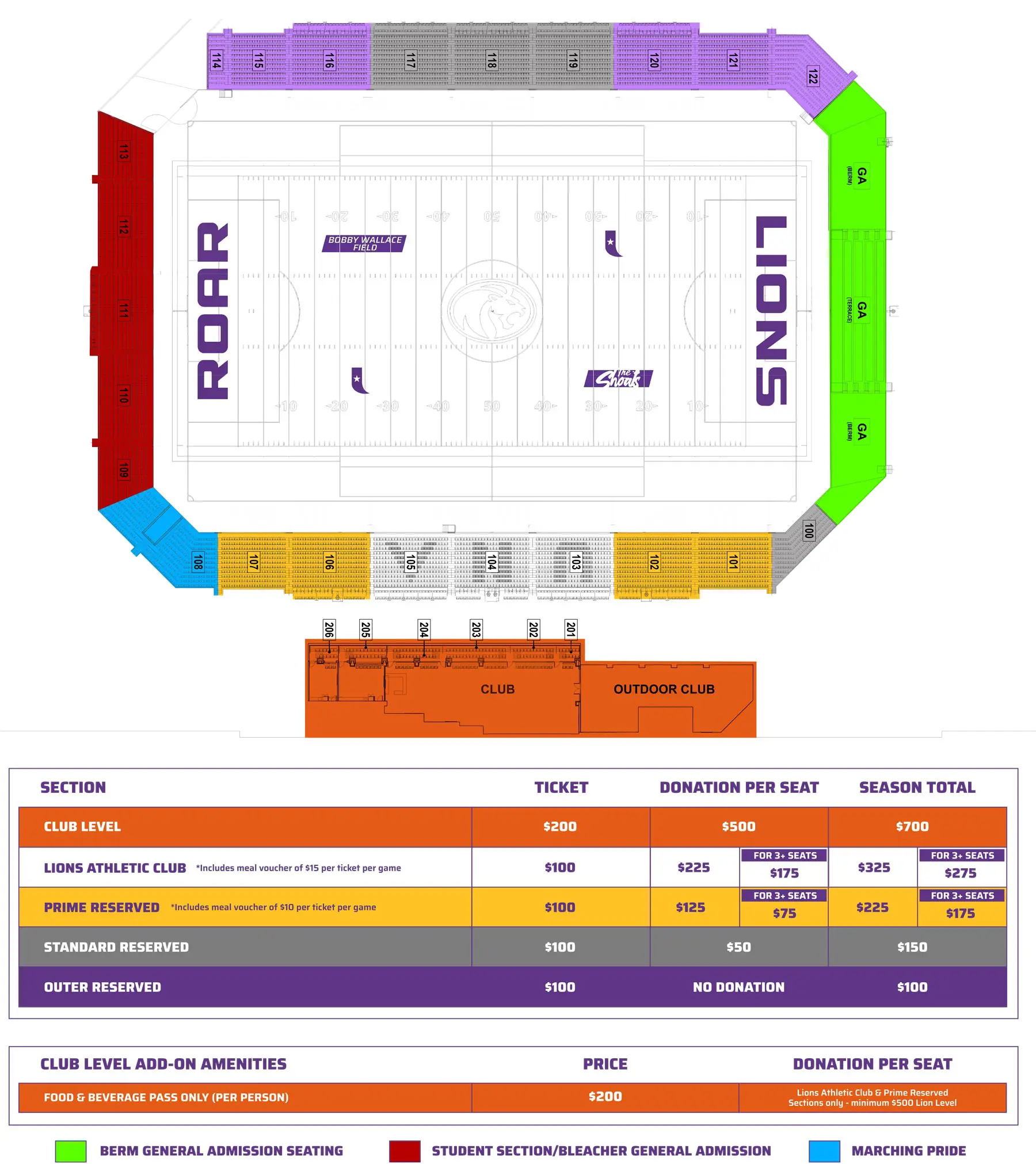 Football seating map